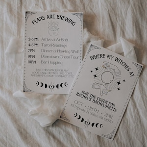 Witch Bachelorette, Witch Bachelorette Invites, Spooky Bachelorette, Drink Up Witches Invite, Editable Bachelorette Invite Suite, Salem Bach
