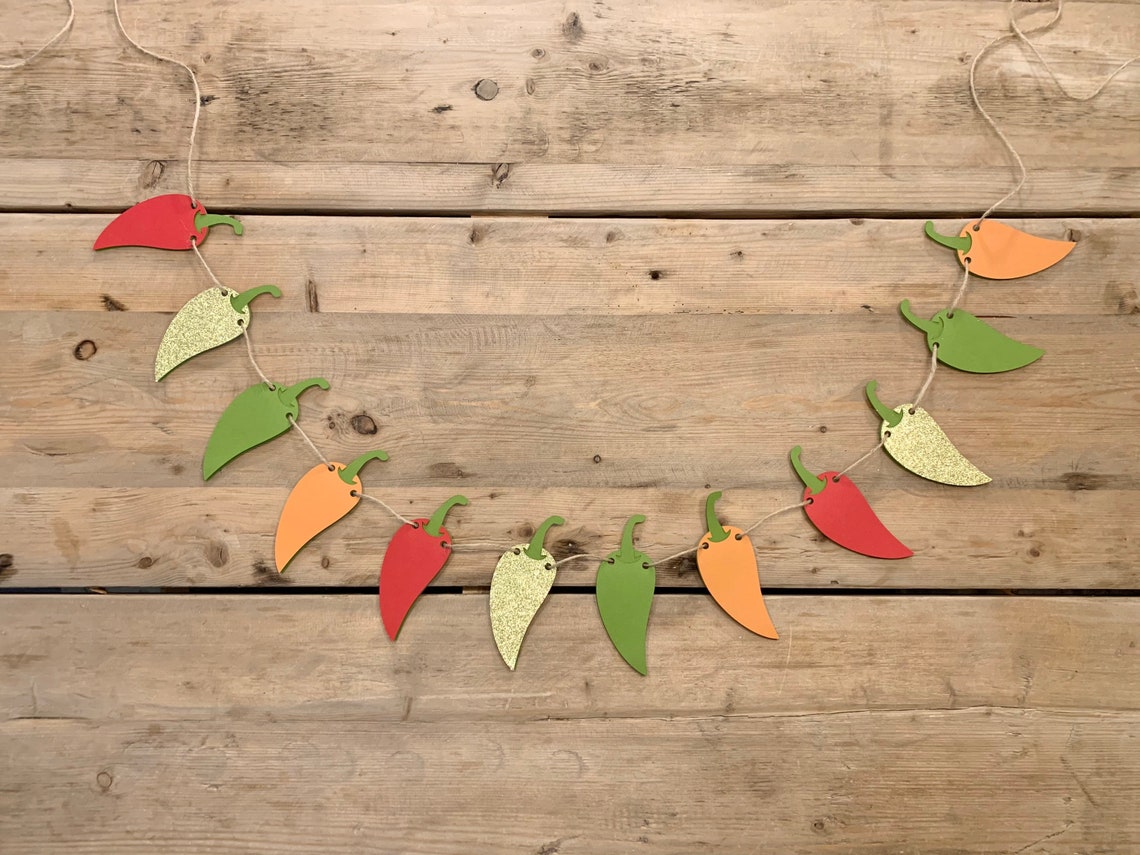 Fiesta Chili Pepper Garland / Mexican Fiesta Party Decoration Etsy