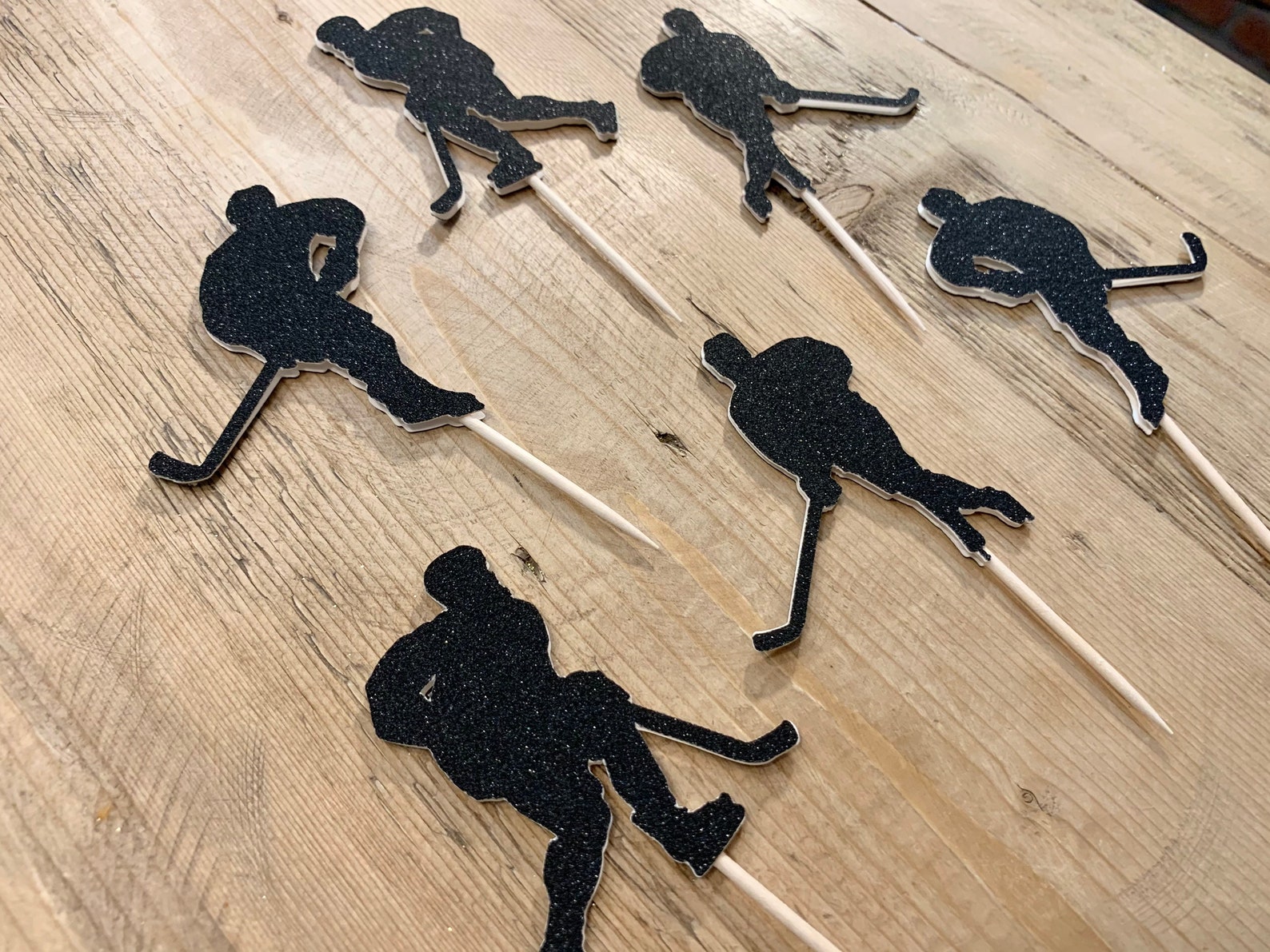 Hockey Cupcake Toppers / Ice or Roller Hockey Player Cake Etsy