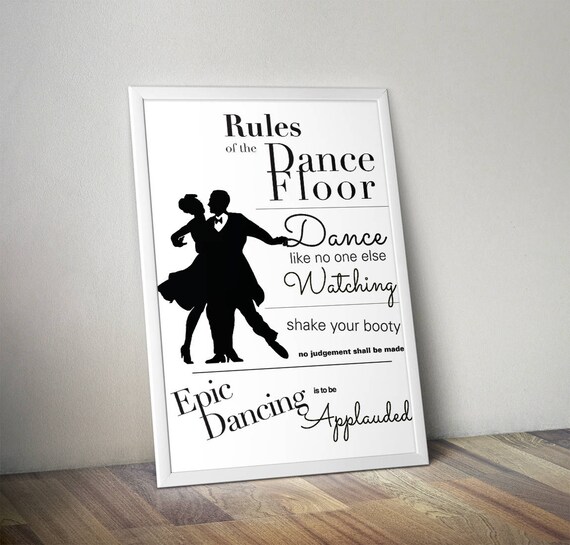 Dance Floor Rules Wedding Poster Printable Pdf Etsy