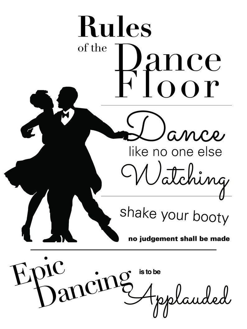 Custom Dance Floor Rules Wedding Poster Etsy