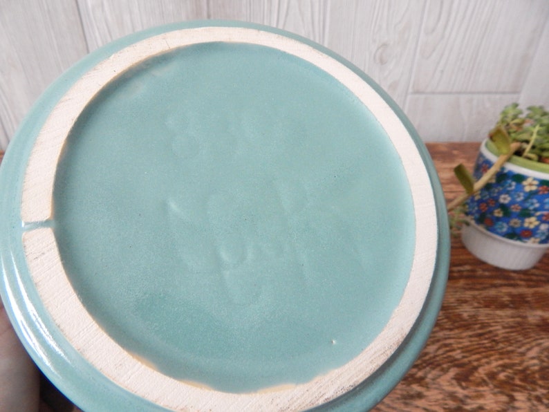 Vintage 50s 60s Medium Cookson Pottery Mint Green Rounded Polygon