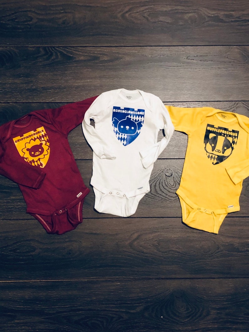 ravenclawesome Unisex onesie witch onesie gryffindorable wizard onesies huffleprecious new baby