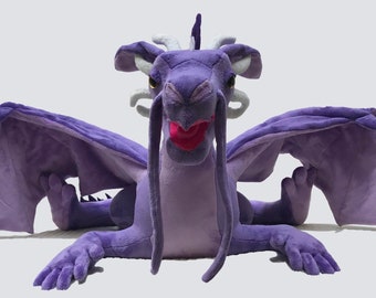 Large Handmade Purple Dragon Plush: Shindaira