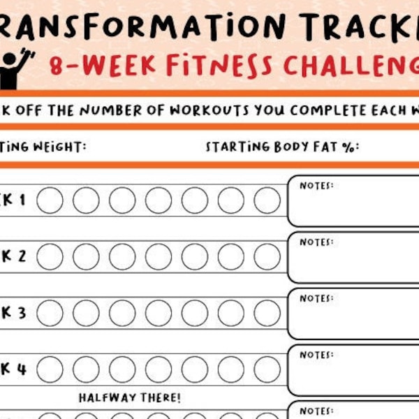 Transformation Challenge for Use at Gym | Fitness Tracker