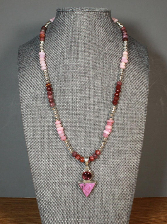 Pink Tourmaline & Moonstone Necklace – Arkadia Designs