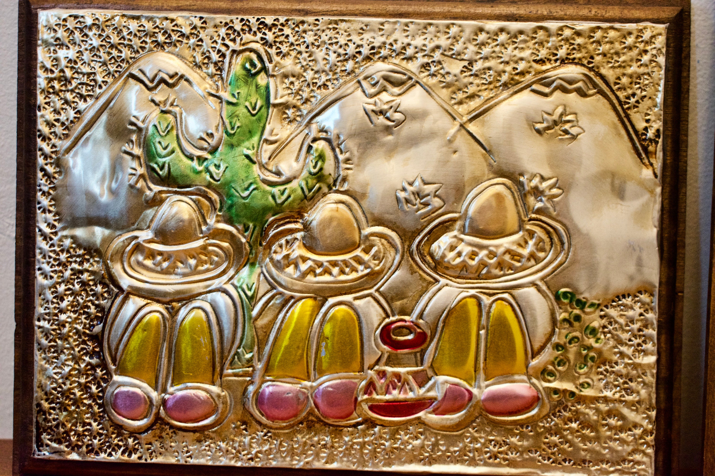 Signed 3 Hand made foil art made in Mexico Mexican folk Etsy