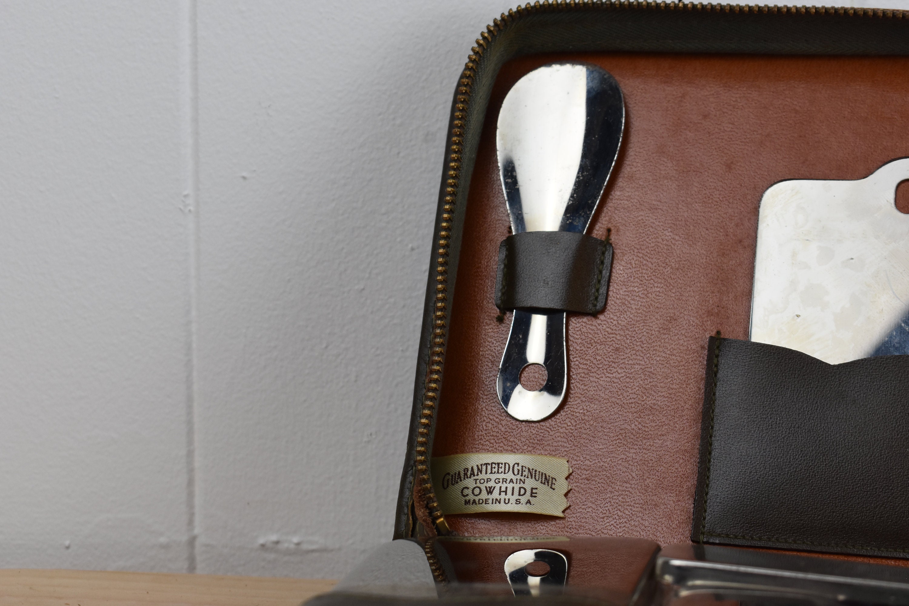 Vintage Men's Travel Toiletry Bag Leather made in USA Etsy