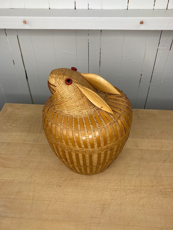 Large Woven Rabbit Basket vintage Etsy