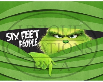 6feet People Grinch Mask SUBLIMATION 