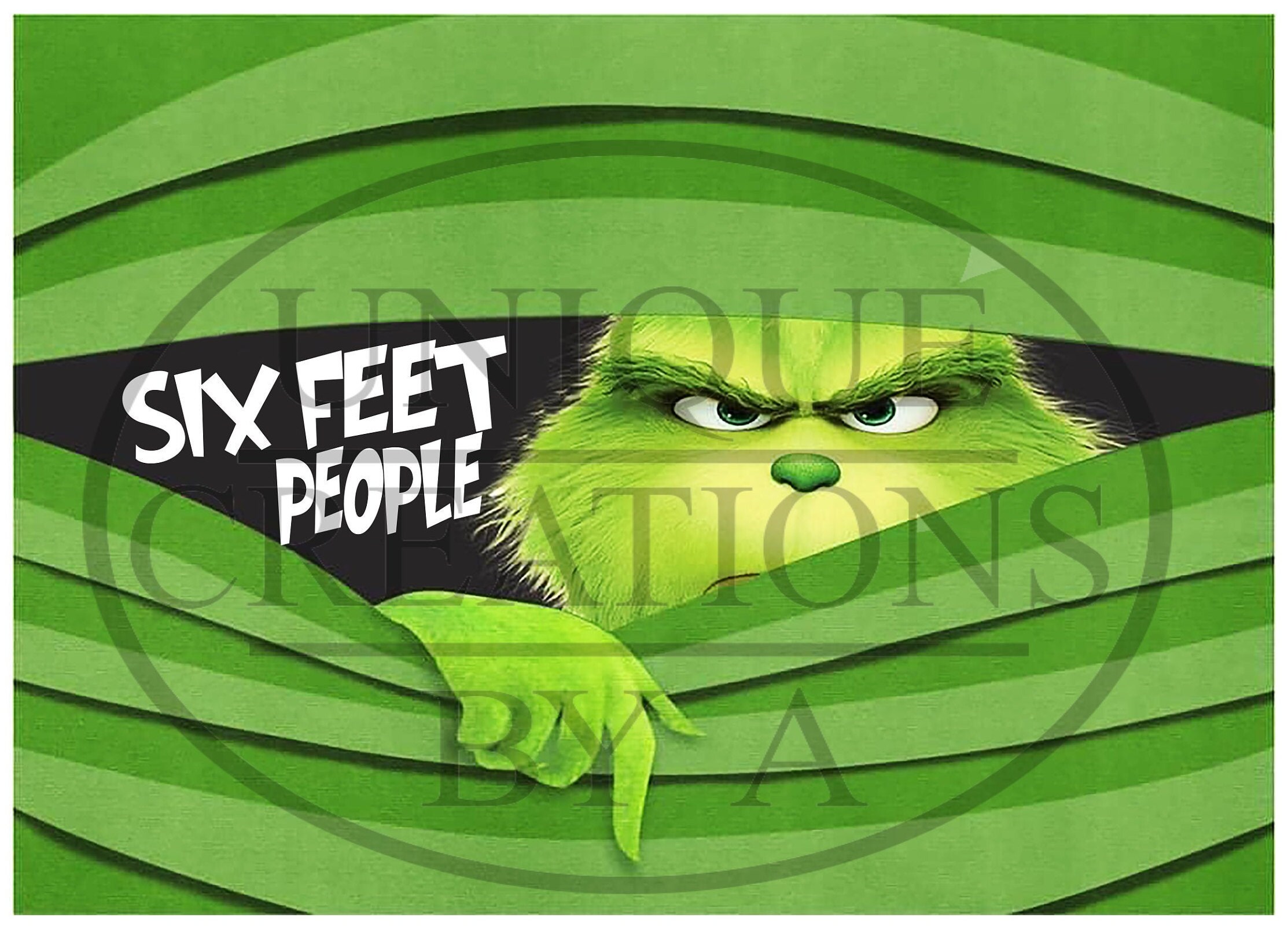 6feet People Grinch Mask SUBLIMATION 