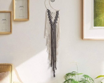 Moon Dreamcatcher Wall Hanging, Macrame Tapestry, Dreamcatcher, Nordic Style Decor, Moon Macrame Decor, Accessories, Home Decoration, Gifts