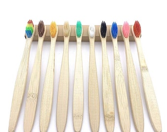 Rainbow Bamboo Toothbrushe, Bamboo Toothbrushe, Plastic Free Toothbrush, Ecofriendly Toothbrush, Biodegradable Toothbrush, Wood Toothbrush