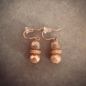 Creamy Copper Earrings - Copper Spacer Earrings - Light Peach Earrings