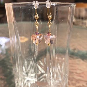 Pink Butterfly Earrings