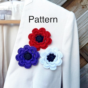 Crochet Poppy Flower Applique Pattern: Easy DIY Tutorial (PDF Download)
