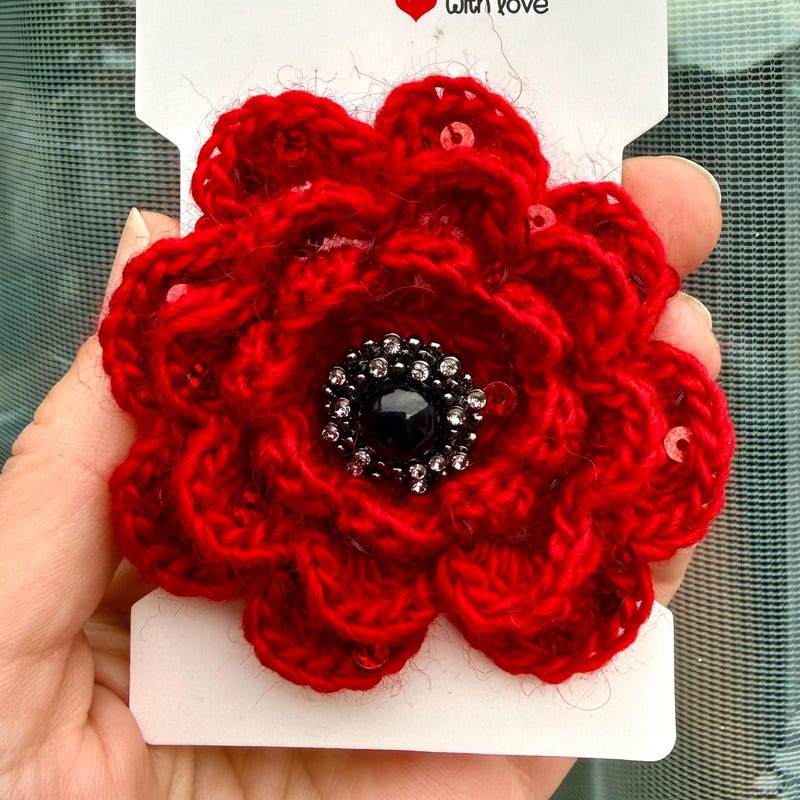 Red Wool Dk Wool Poppy Flowers - Etsy UK