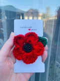 Remembrance poppy brooch with leaf,ready to dispatch ,free UK delivery