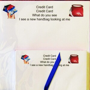 Notepad - Credit Card, Credit Card What do you see