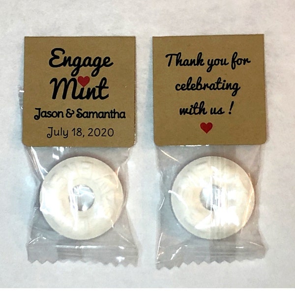 Engagement Favors - Personalized Engagement Mint To Be Favors - Rustic Engagement Favors - Custom Engagement Party Mints