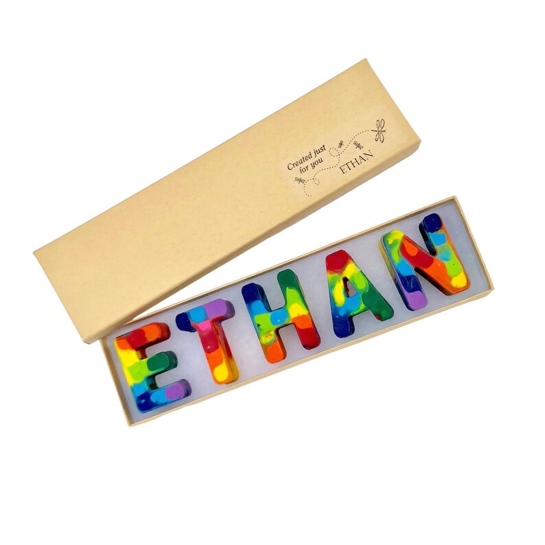 Fast Ship Kids NAME Crayons in a Gift Box Personalized image 1