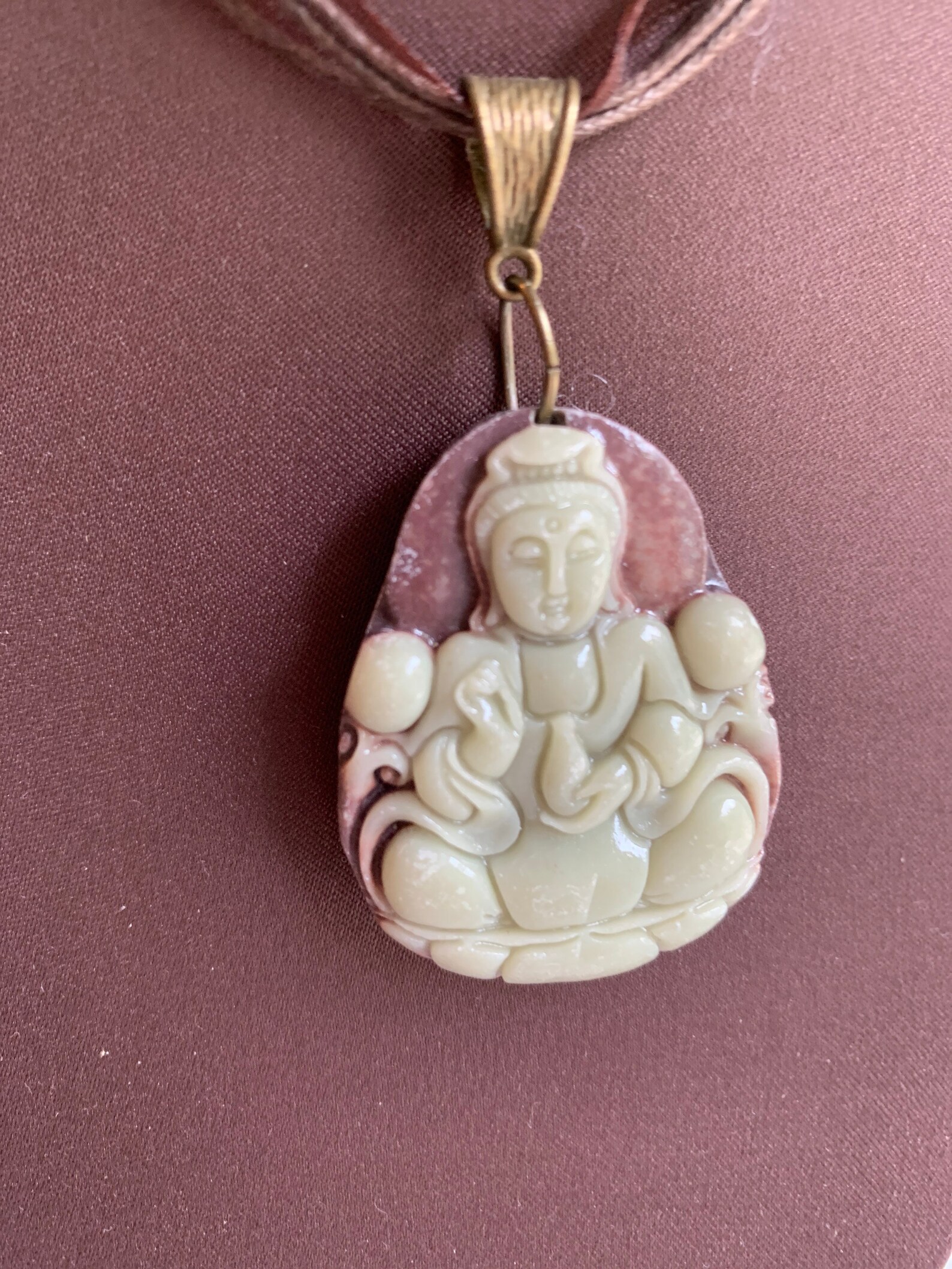 Kwan Yin Carved Pendant Etsy