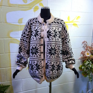 Snowflake Pattern Button Down Cardigan