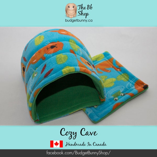 Guinea Pig Fleece Cozy Cave (S) For Hedgehog, Rat, Small Pet Bedding | Cute Animal Otter Fabric | Cozy Washable Bedding | Piggy Hidey Hut