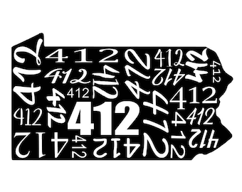 Area Code 412 Car Decal - 412 Sticker - Pittsburgh Sticker - Pittsburgh Decal - Pittsburgh Pride Sticker