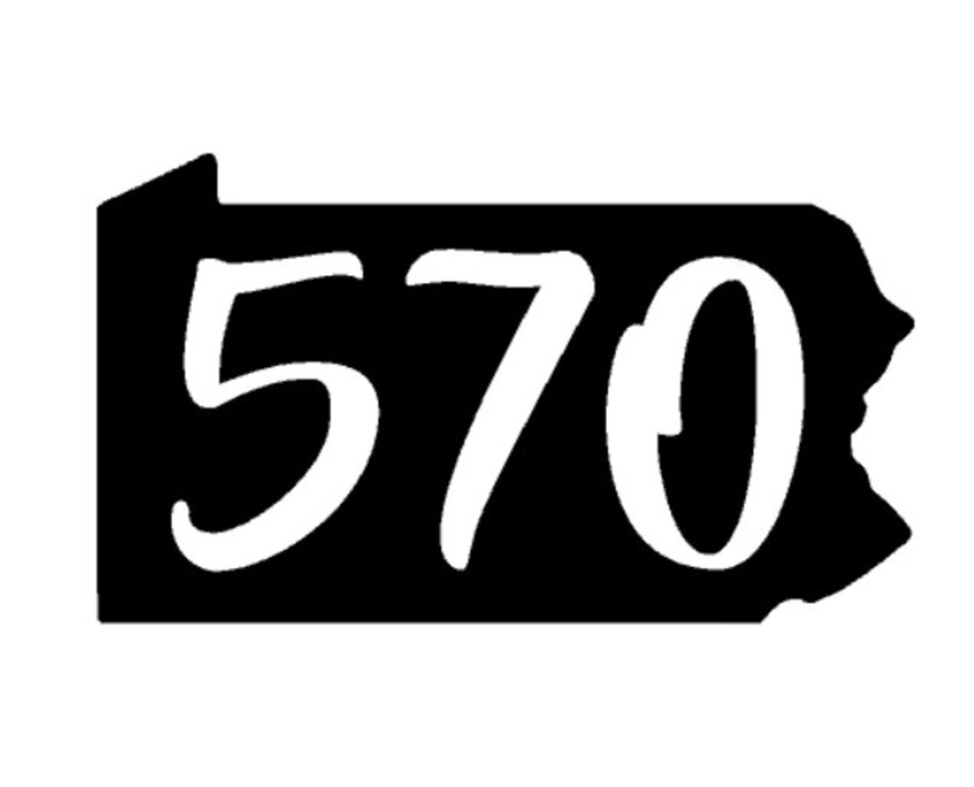 Area Code 570 Car Decal 570 Sticker Scranton Sticker Williamsport Decal Etsy