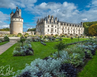 Palace and Gardens at the Chateau de Chenonceau in the Loire Valley in France - 4 Standard Image Sizes PLUS Panorama! - Digital Download