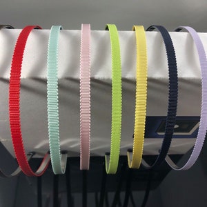 5MM Highest Quality Book Grosgrain Ribbon headband with end rubber tip - NEW