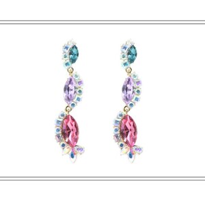 Farbstein Ohrringe: Vergoldeter Brautschmuck