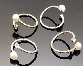 Handmade Pearl Adjustable Ring Gold, Silver Gift Jewelry - New