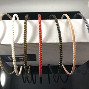 4mm Leather Wrapped Metal Headband, Handmade - NEW