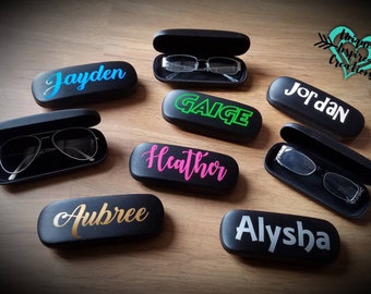 Personalized Eyeglass Case, Personalized gift for Women, Men or Kids! Personalized case with name, nickname, word. Hard shell eyeglass case