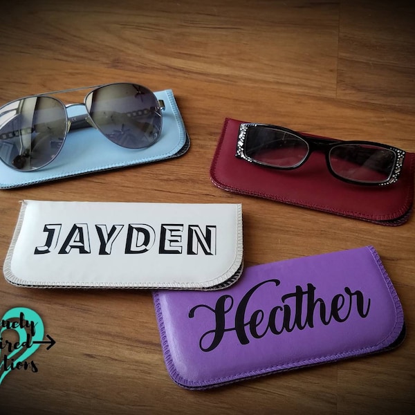 Personalized soft eyeglass case / sunglass case . Personalized travel case , personalized cases, eyeglass cases, sunglass cases, gift