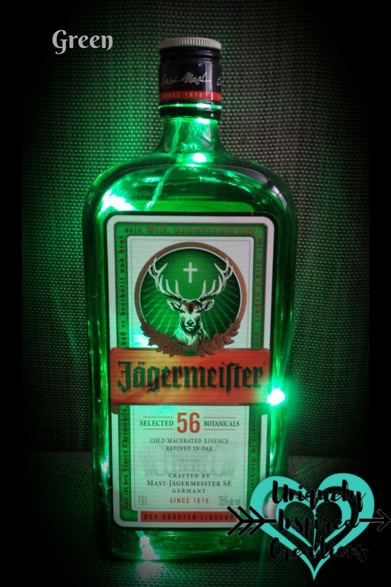 Lampe bouteille Jagermeister, Jager Light Decor, différentes lumières  colorées au choix, Man cave, Bar, Party, Gift, ect -  France