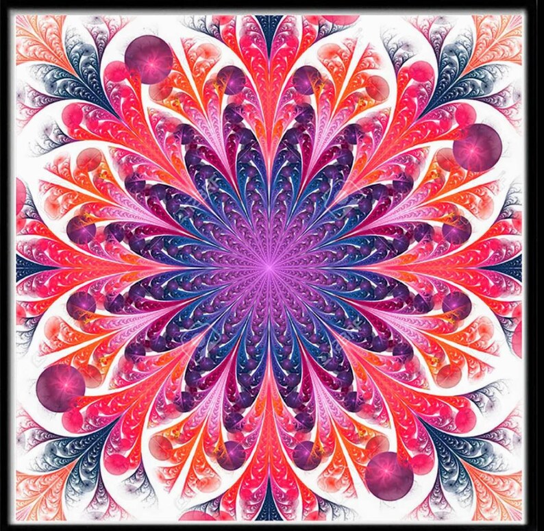 DIY Mandala Flower 5D Diamond Painting Embroidery Cross Stitch Set Home 30*30cm