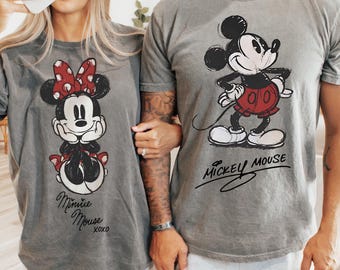Comfort Colors®  Disney Couple Mickey Minnie Shirt, Retro Mickey and Minnie Tee, Mickey Minnie Shirt, Disney Vacation Tee 001181