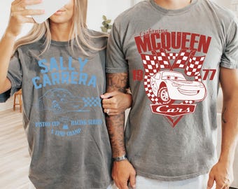 Camiseta Comfort Color® de Sally y McQueen, Sally de la película Cars, camiseta a juego de Cars, camiseta de pareja de Cars, camiseta de dibujos animados de Cars 00204