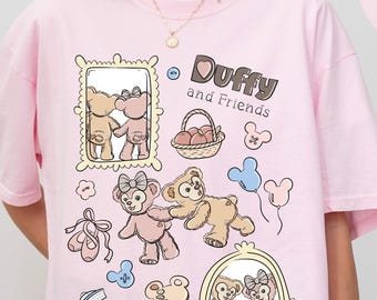 Comfort Color® Duffy and Friends Shirt, Retro Disney Mickey Ear Shirt, Cute Teddy Bear tee, Disney family sweatshirt, Coquette Disney, 00656