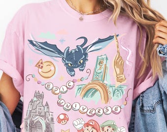Comfort Color® Epic Universe Shirt Orlando Park Epic Universe Shirt Coquette Bow Mario Baby Tee Dragon Shirt 00816
