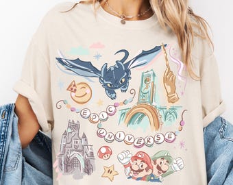 Comfort Color® Epic Universe Shirt Orlando Park Epic Universe Shirt Coquette Bow Mario Baby Tee Dragon Shirt 00816