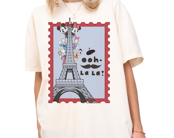 Comfort Color Disney Paris Shirt Mickey and Friends Eiffel Tower Shirt Disneyland Mickey Ears Paris Vacation Shirt Family Matching tee 00832