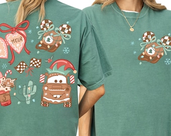 Comfort Color® Disney Tow Mater Christmas Shirt, Disney Cars Holiday Tee, Pixar Xmas Trip Shirt, Retro Mater Pixar Character Tee 001238
