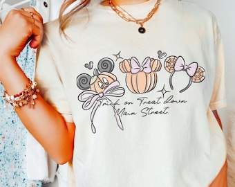 Comfort Color® tis the season shirt Coquette Bow Disney Castle Halloween Shirt Disney Fall Sweatshirt Mickey Pumpkin Shirt 00922