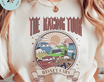 Comfort Color® Vintage the racing tour Disney Cars t-shirt, Lightning McQueen Shirt,  Radiator Springs Tee,  00342