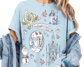Comfort Color® Disney Anna & Elsa Coquette Bow Shirt, Frozen Tee, Disney Best Friends Tee, Cute Disney Princess Trip Shirt 00850