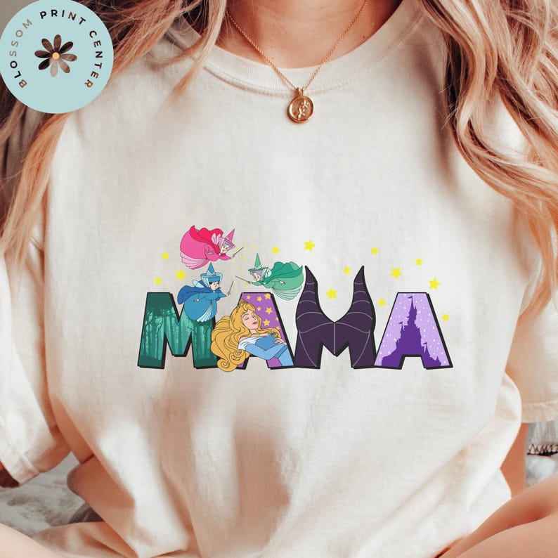Comfort Color® Princess Mama Shirt Princess Mom Elsa Ariel Rapunzel Cinderella Belle Shirt Mother's Day tee Disneyland Ariel Shirt 00380 immagine 5